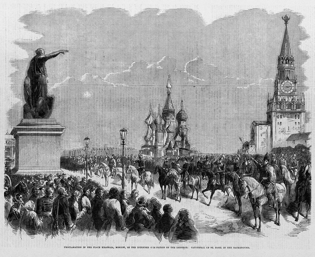 Detail of Proclamation in the Place Krasnaia, Moscow, of the Intended Coronation of the Emporer. Cathedral of by Anonymous