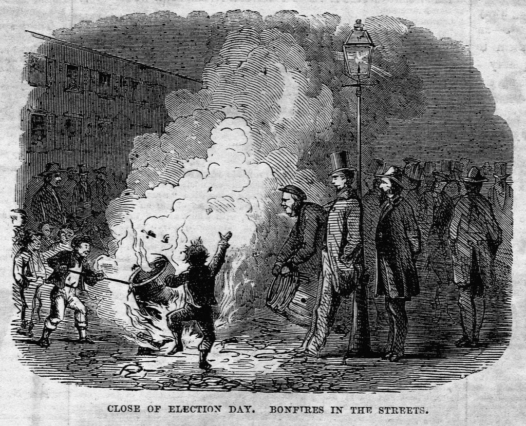 Detail of Close of Election Day. Bonfires in the Streets by Anonymous