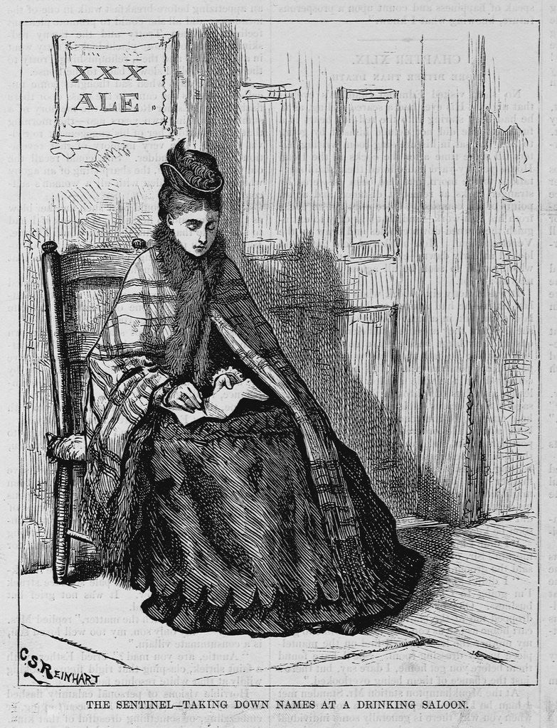 Detail of The Sentinel-Taking Down Names at a Drinking Saloon by Anonymous