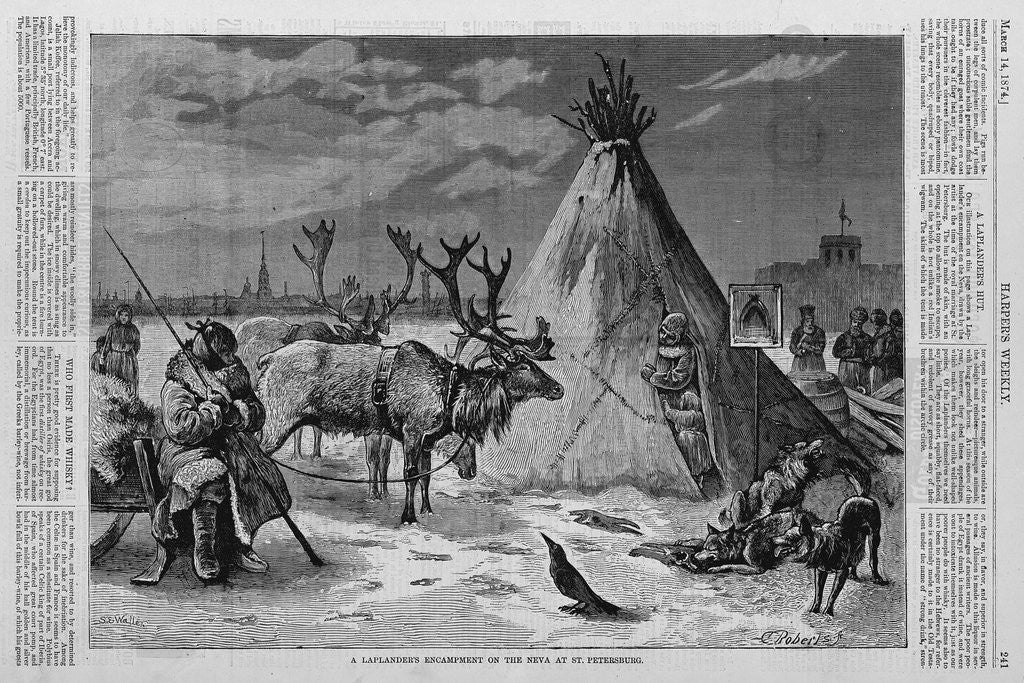 Detail of A Laplander's Encampment on the Neva at St. Petersburg by Anonymous