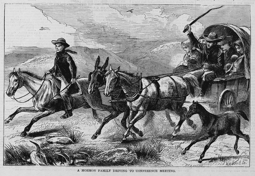 Detail of A Mormon Family Driving to Conference Meeting by Anonymous