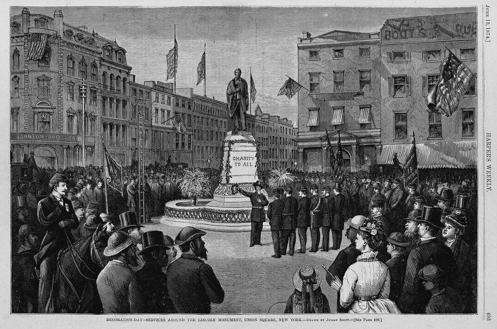 Detail of Decoration Day-Services Around the Lincoln Monument, Union Square, New York by Anonymous