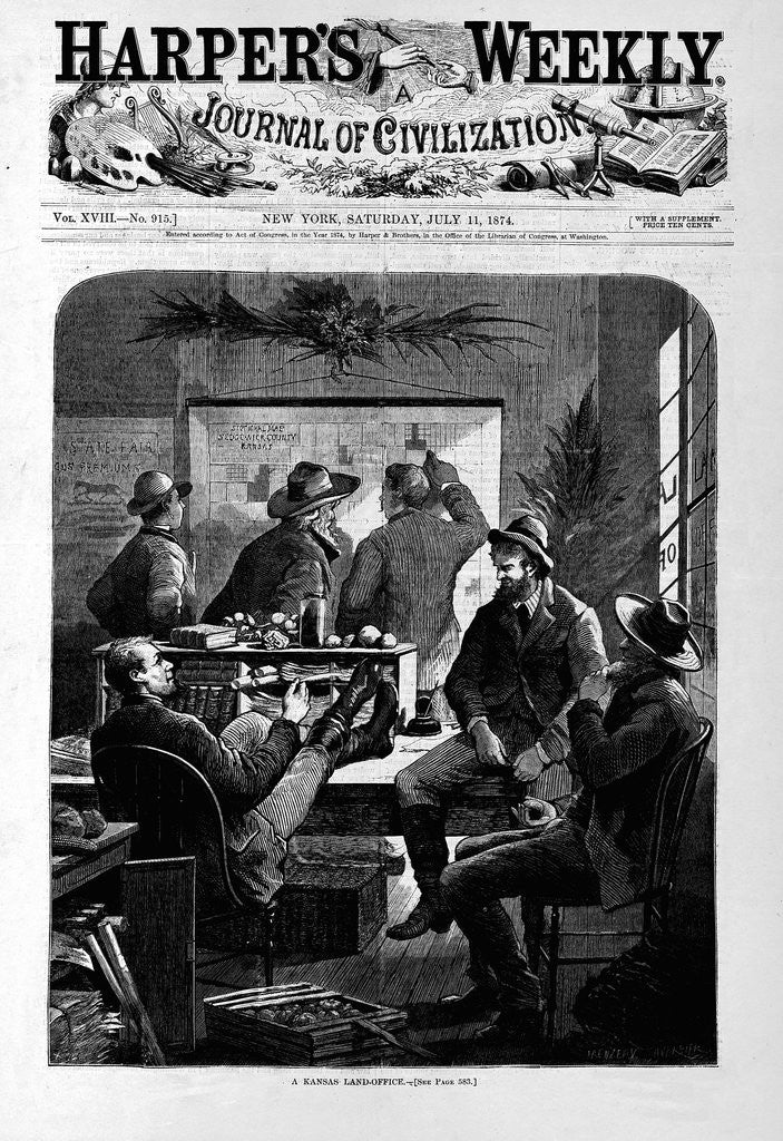 Detail of A Kansas Land Office by Anonymous