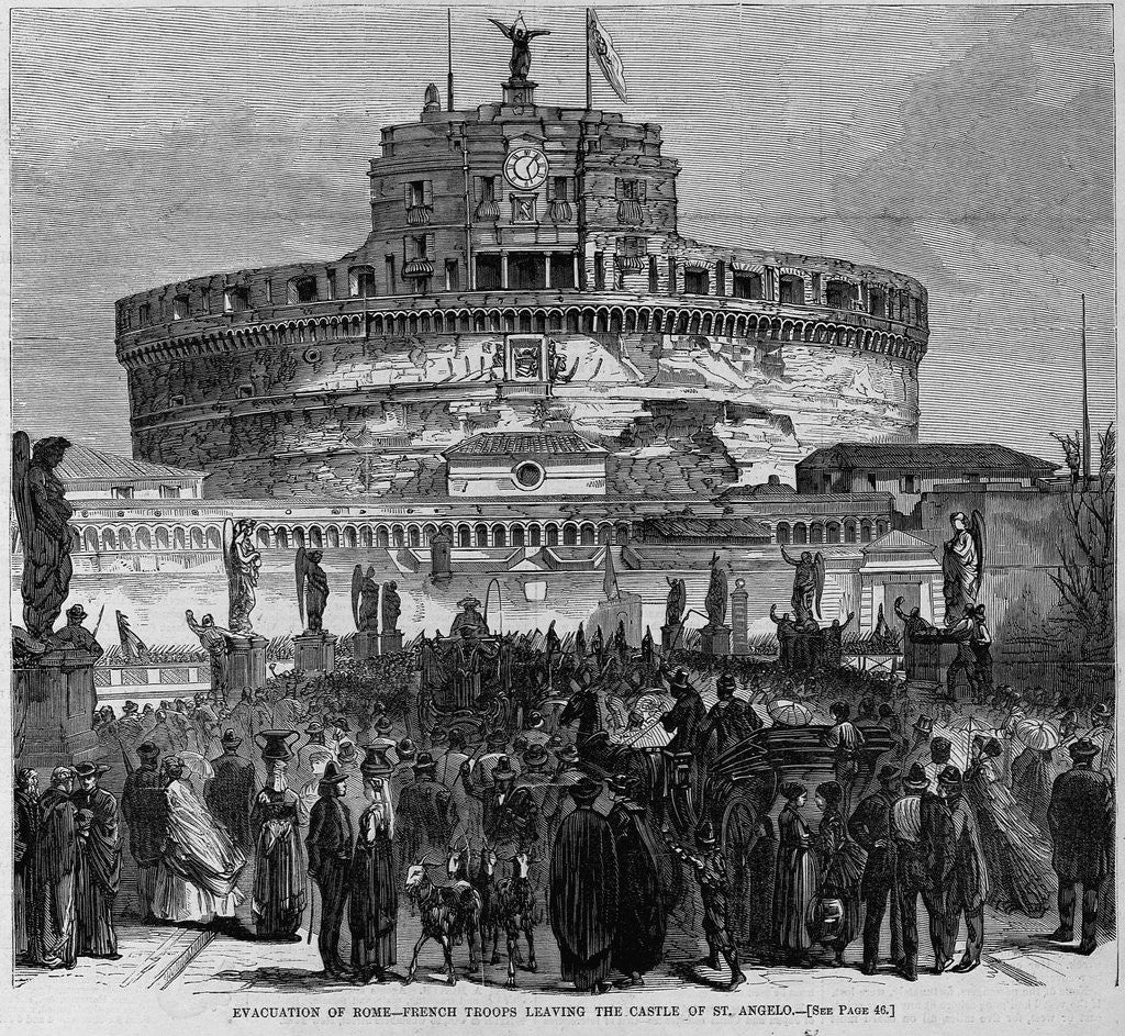 Detail of Evacuation of Rome - French troops leaving the castle of St. Angelo by Anonymous