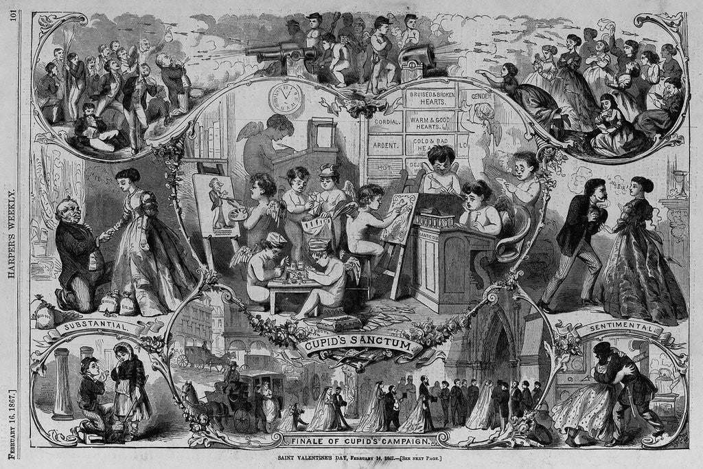 Detail of Saint Valentine's Day. February 14, 1867. See next page by Anonymous