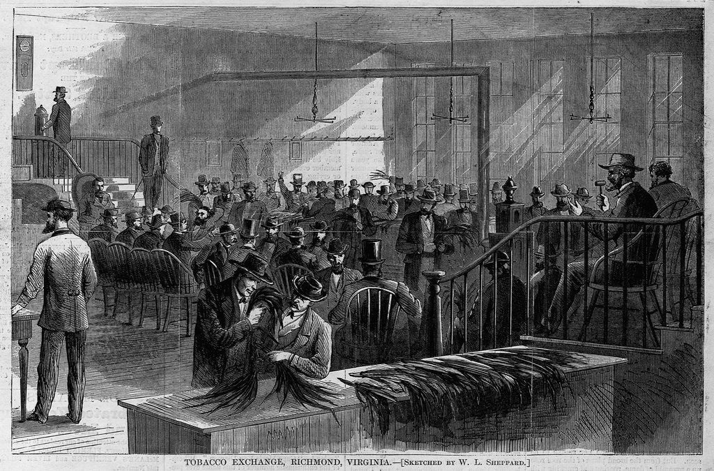 Detail of Tobacco exchange, Richmond, Virginia by W. L. Sheppard