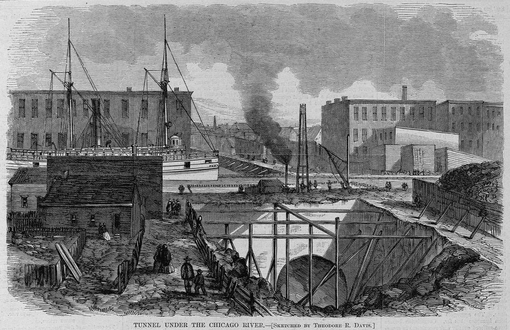 Detail of Tunnel under the Chicago River by Theodore R. Davis