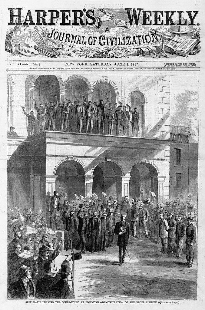 Detail of Jeff David leaving the court-house at Richmond - demonstration of the rebel citizens by Anonymous