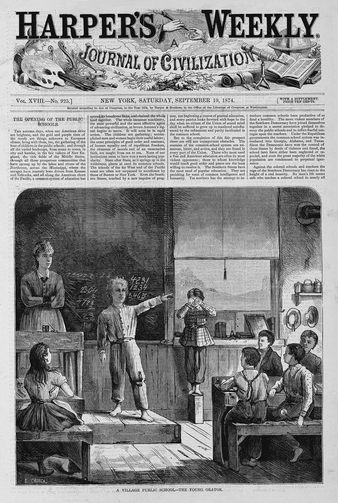 Detail of A Village Public School-The Young Orator by Anonymous