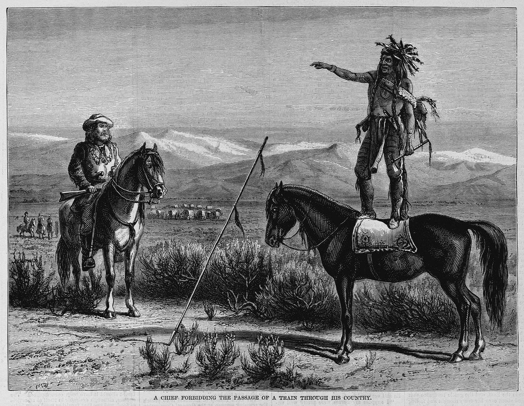 Detail of A Chief Forbidding the Passage of a Train Through his Country by Anonymous