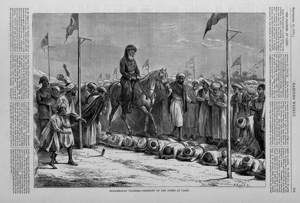 Detail of Mohammedan Pilgrims-Ceremony of the Doseh at Cairo by Anonymous