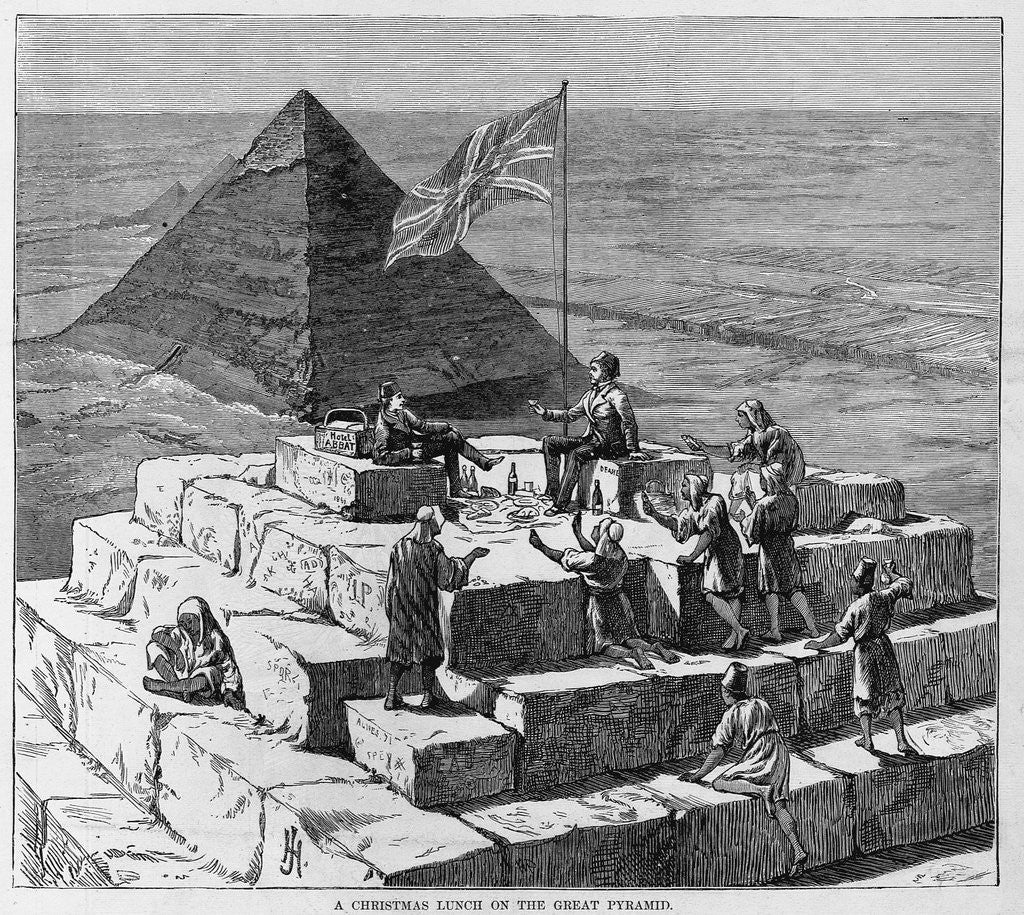 Detail of A Christmas Lunch on the Great Pyramid by Anonymous