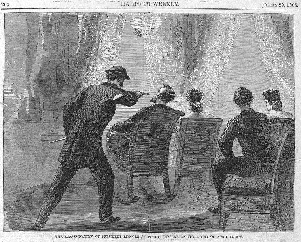 Detail of The Assassination of President Lincoln at Ford's Theatre Magazine Illustration by Anonymous