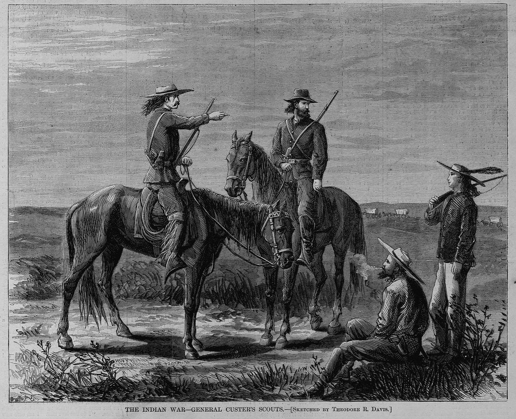 Detail of The Indian War - General Custer's scouts by Theodore R. Davis