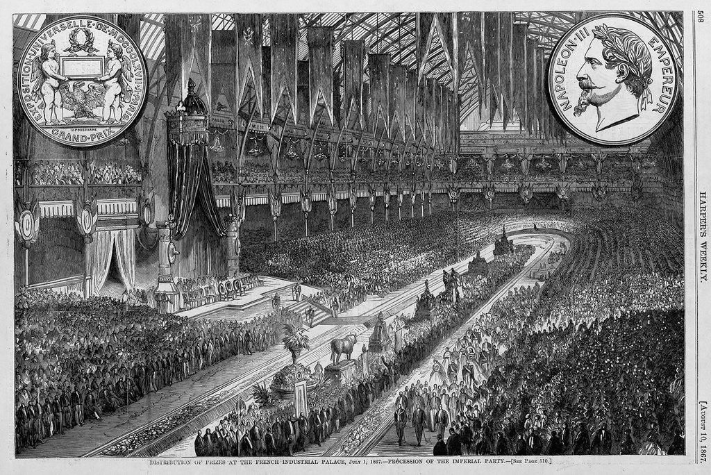 Detail of Distribution of prizes at the French Industrial Palace, July 1, 1867 by Corbis