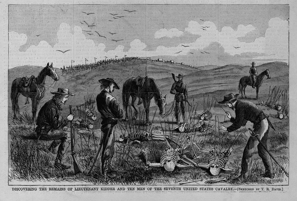 Detail of Discovering the remains of Lieutenant Kidder and ten men of the Seventh United States Cavalry by Anonymous