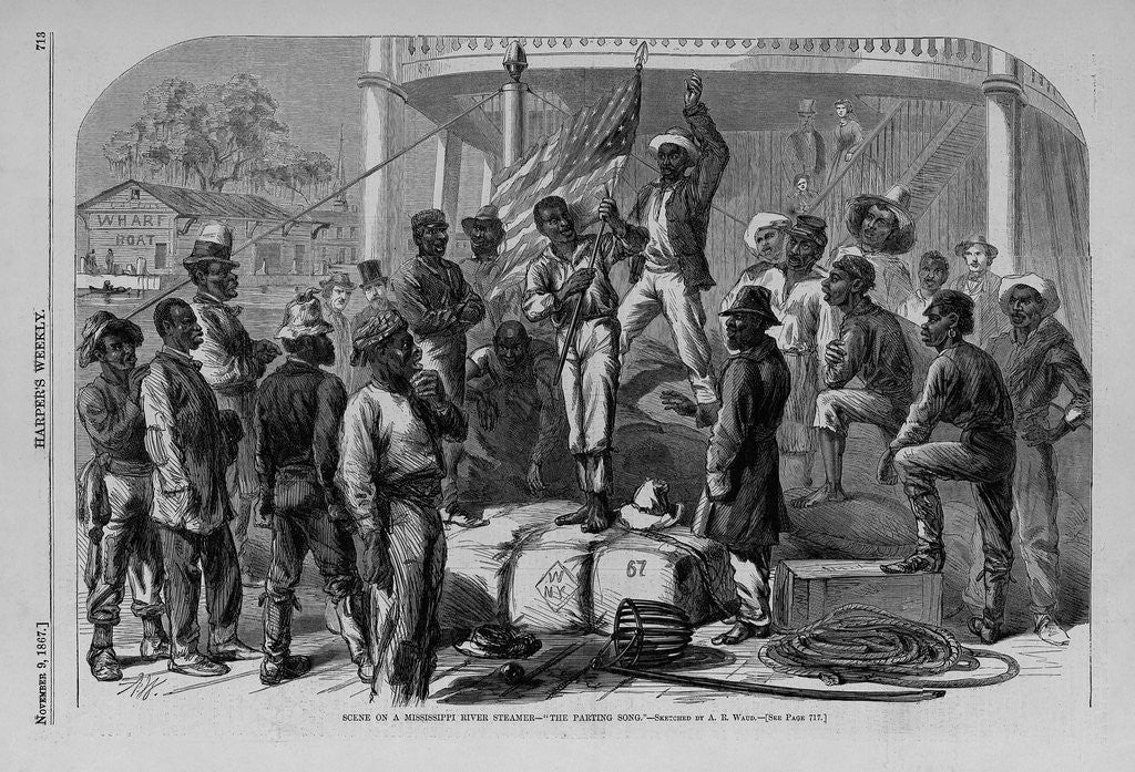 Detail of Scene on a Mississippi river steamer - 