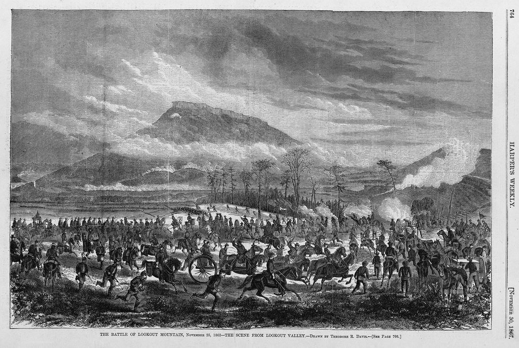Detail of The battle of Lookout Mountain, November 25, 1863 - the scene from Lookout Valley by Theodor
