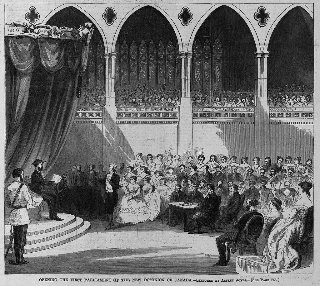Detail of Opening the first parliament of the new dominion of Canada by Alfred Jones
