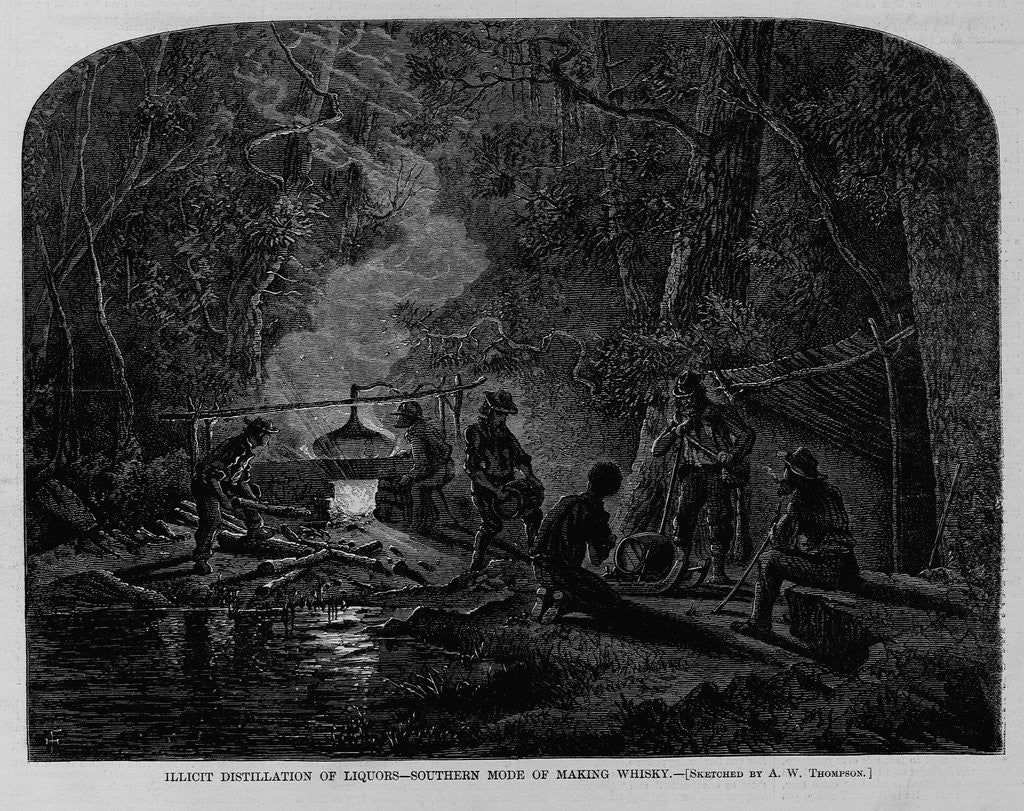 Detail of Illicit distillation of liquors - southern mode of making whisky by A. W. Thompson