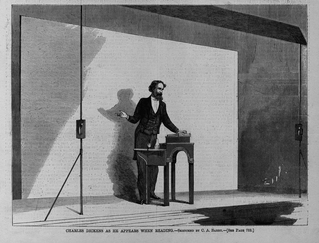 Detail of Charles Dickens as he appears when reading by C. A. Barry