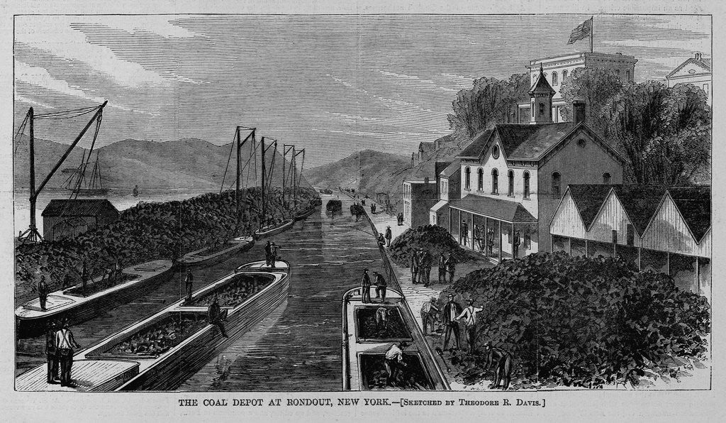 Detail of The coal depot at Rondout, New York by Theodore R. Davis