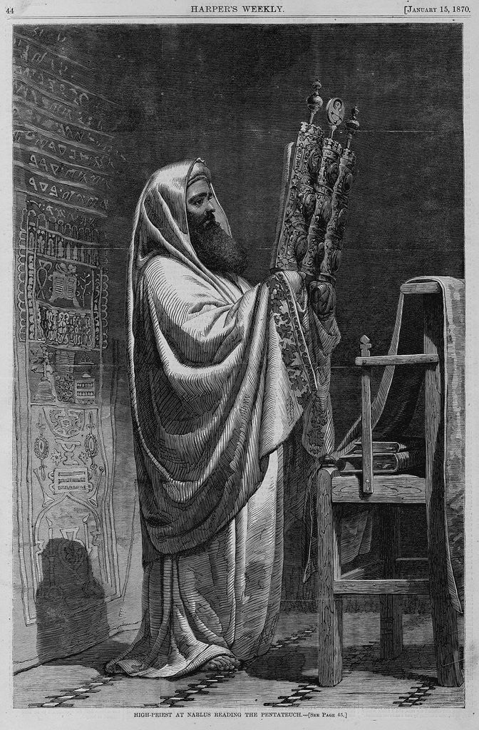 Detail of High-priest at Nablus reading the pentateuch by Anonymous