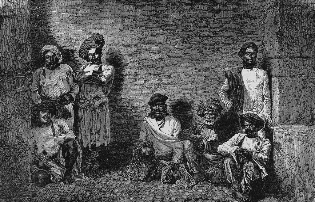 Detail of A group of thugs by Anonymous