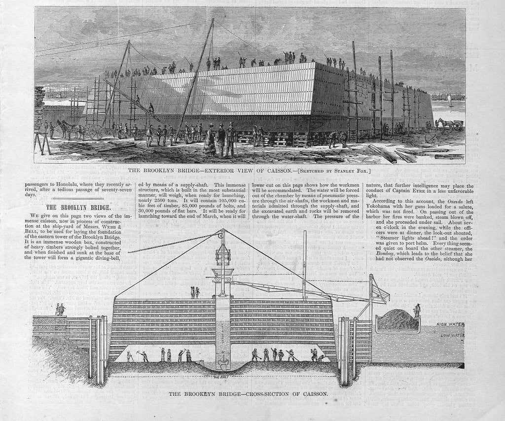 Detail of The Brooklyn Bridge by Anonymous