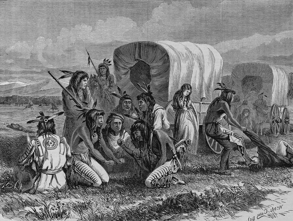 Detail of Indians gambling for the possession of a captive by M. W. Cary