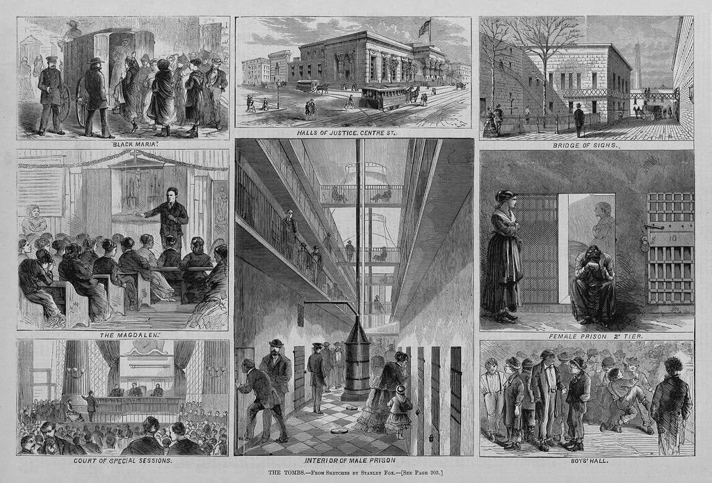 Detail of The tombs. From a sketch by Stanley Fox by Anonymous