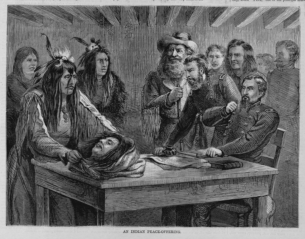 Detail of An indian peace-offering by Anonymous