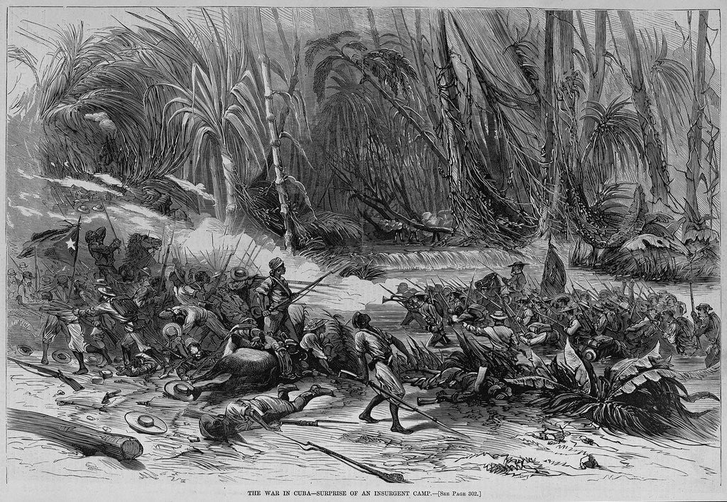 Detail of The war in Cuba - surprise of an insurgent camp by Anonymous
