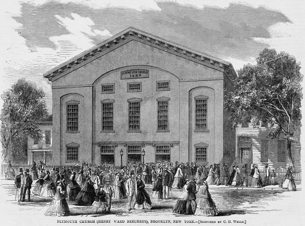 Detail of Plymouth Church (Henry Ward Beecher's), Brooklyn, New York by Anonymous