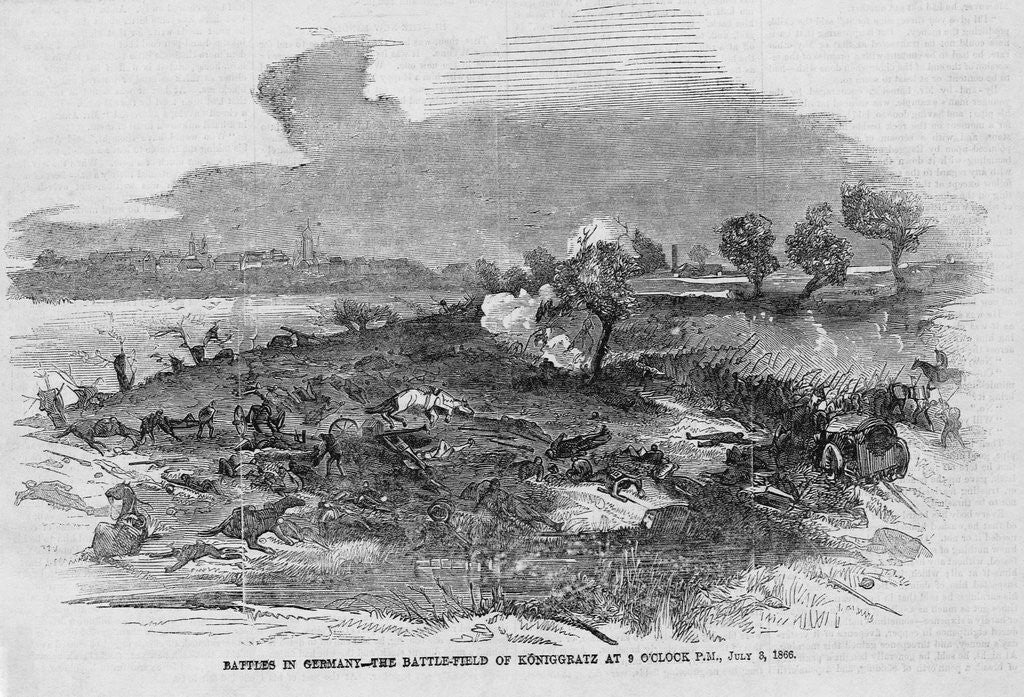 Detail of Battles in Germany - The Battle-field of Koniggratz at 9 O'Clock P.M., July 3, 1866 by Anonymous