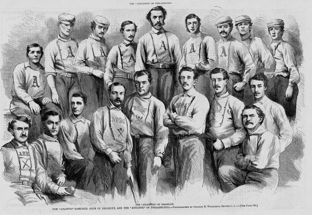 Detail of The Brooklyn Atlantics and Philadelphia Athletics Baseball Teams by Anonymous