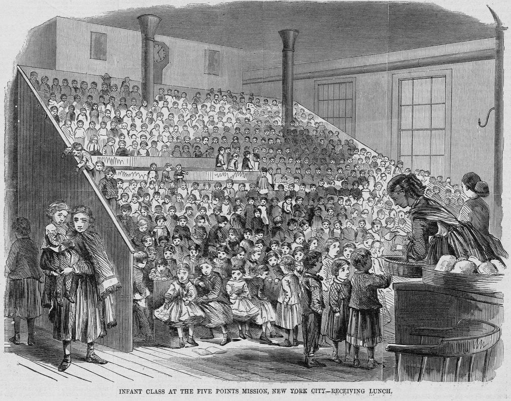 Detail of Infant Class at the Five Points Mission, New York City. Receiving Lunch by Anonymous