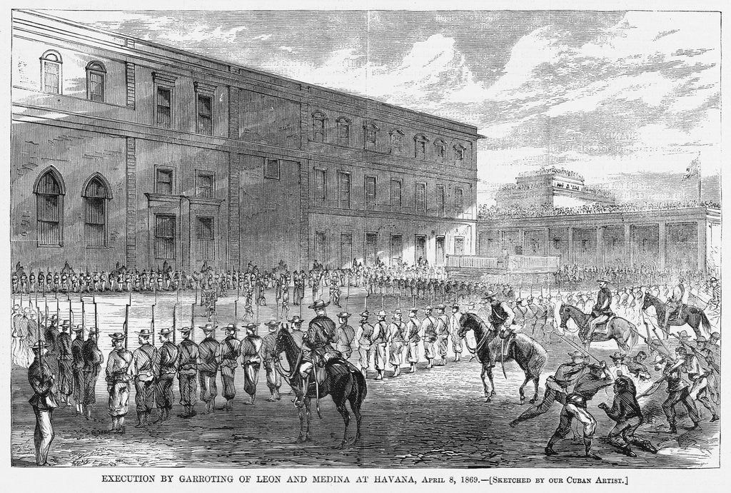 Detail of Execution by Garroting of Leon and Medina at Havana, April 8, 1869 by Anonymous