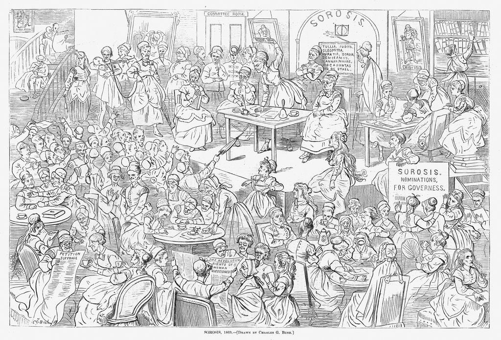 Detail of Sorosis, 1869 by Anonymous