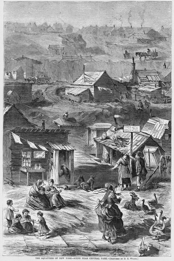 Detail of The Squatters of New York - Scene Near Central Park by Anonymous