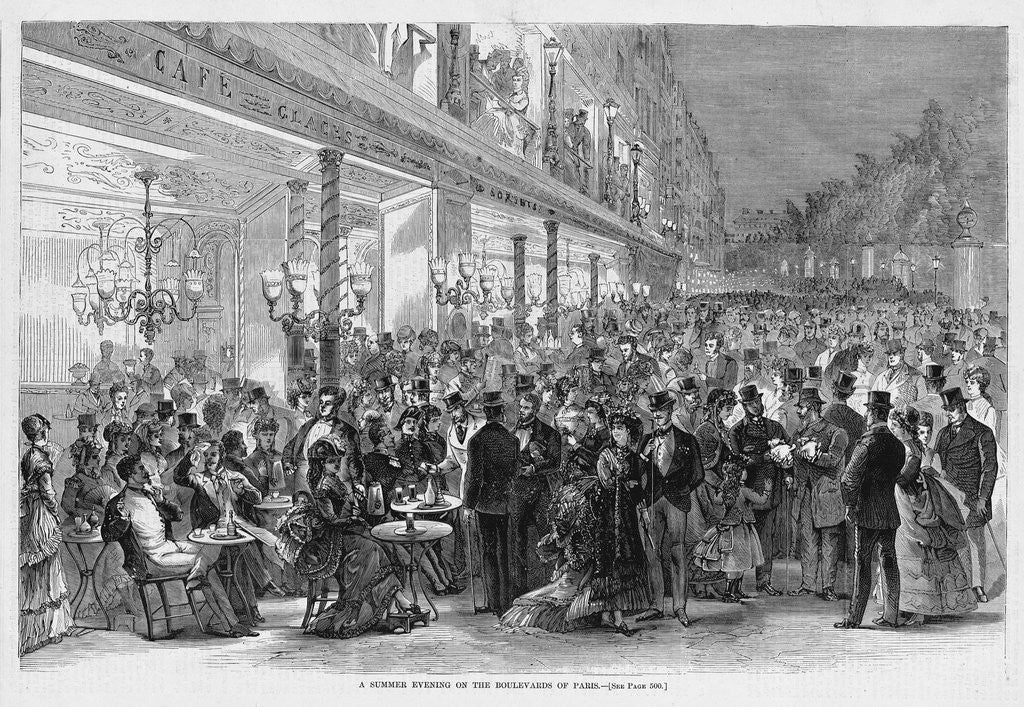 Detail of A Summer Evening on the Boulevards of Paris by Anonymous