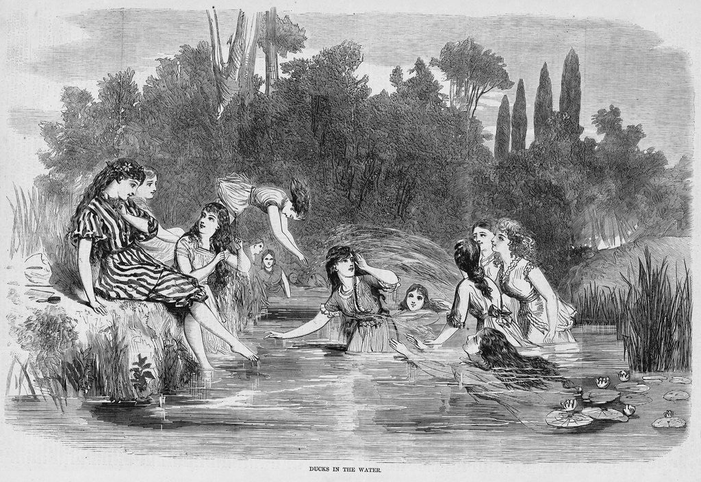 Detail of Girls in the Water by Anonymous
