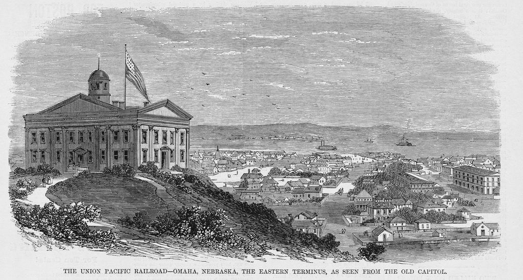 Detail of The Union Pacific Railroad - Omaha, Nebraska, the Eastern Terminus, as Seen From the Old Capitol by Anonymous