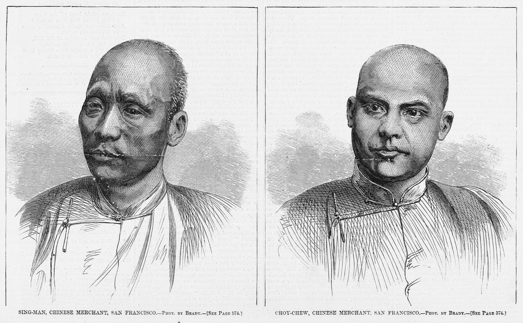 Detail of Sing-Man, Chinese Merchant, San Francisco; Chow Chew, Chinese Merchant, San Francisco by Anonymous