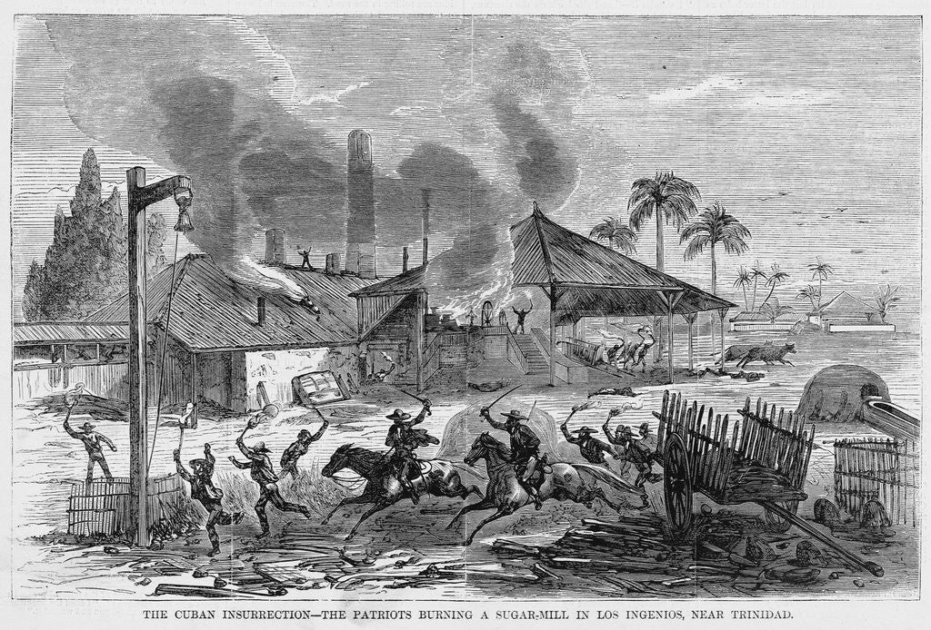 Detail of The Cuban Insurrection - The Patriots Burning a Sugar-Mill in Los Ingenios, Near Trinidad by Anonymous