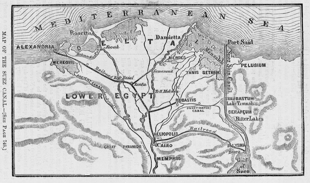 Detail of Map of the Suez Canal by Anonymous