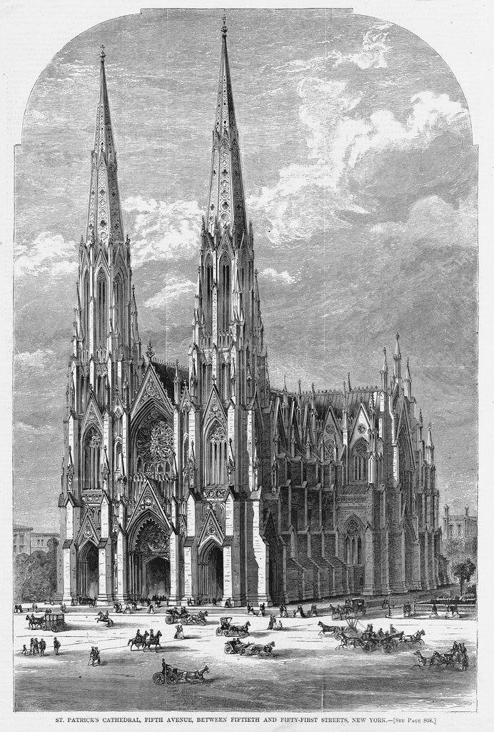 Detail of St. Patrick's Cathedral, Fifth Avenue, Between Fiftieth and Fifty-First Streets, New York by Anonymous