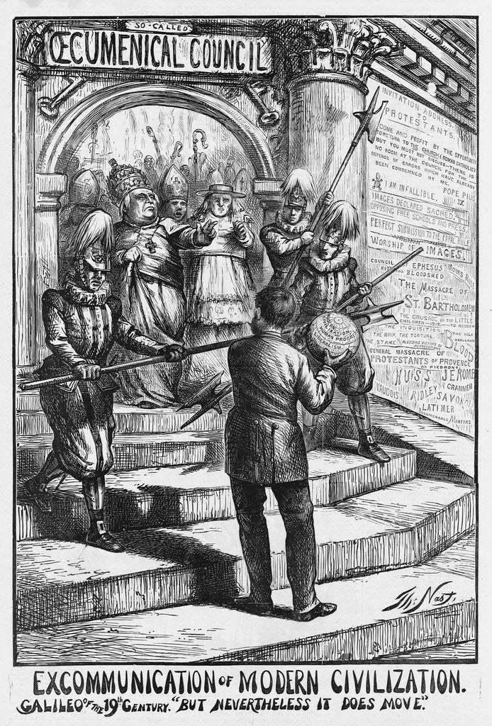 Detail of Excommunication of Modern Civilization. Galileo of the 19th Century. 