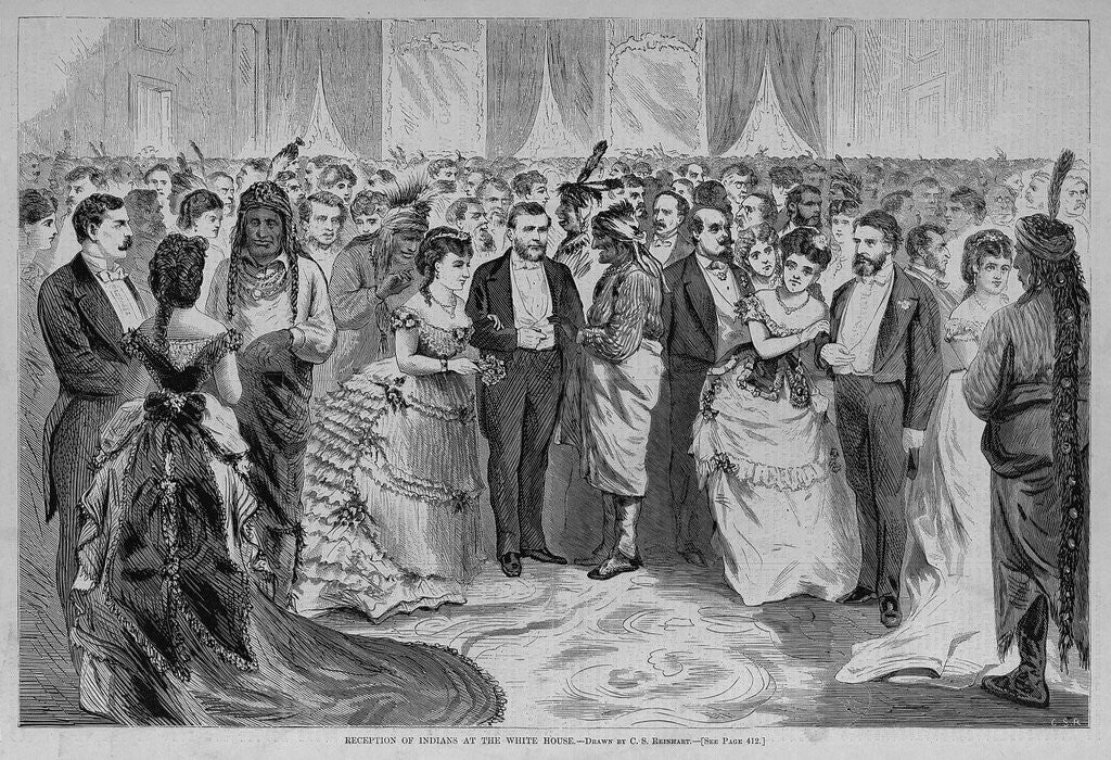 Detail of Reception of indians at the white house by C. S. Reinhart