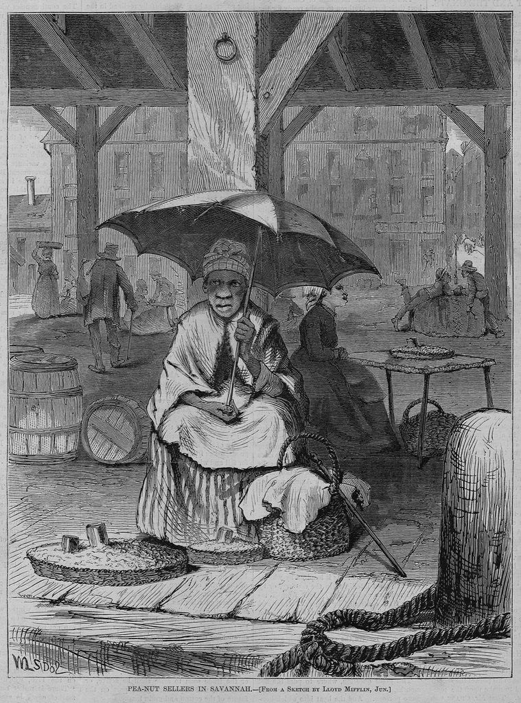 Detail of Pea-nut sellers in Savannah. From a sketch by Lloyd Mifflin by Anonymous